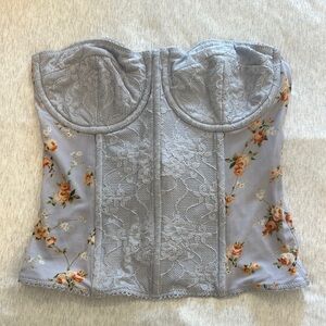 Floral Lace Bustier Top